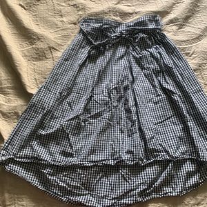 Black and White Gingham Hi-lo Skirt